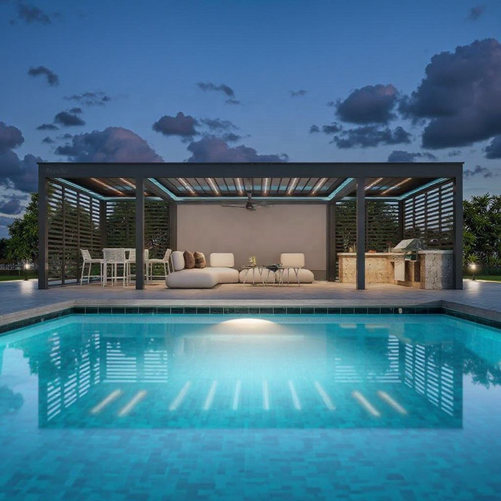 Outdoor Furniture Metal - Çeşitli Boyutlarda Alüminyum Alaşımlı Dikdörtgen Pergola