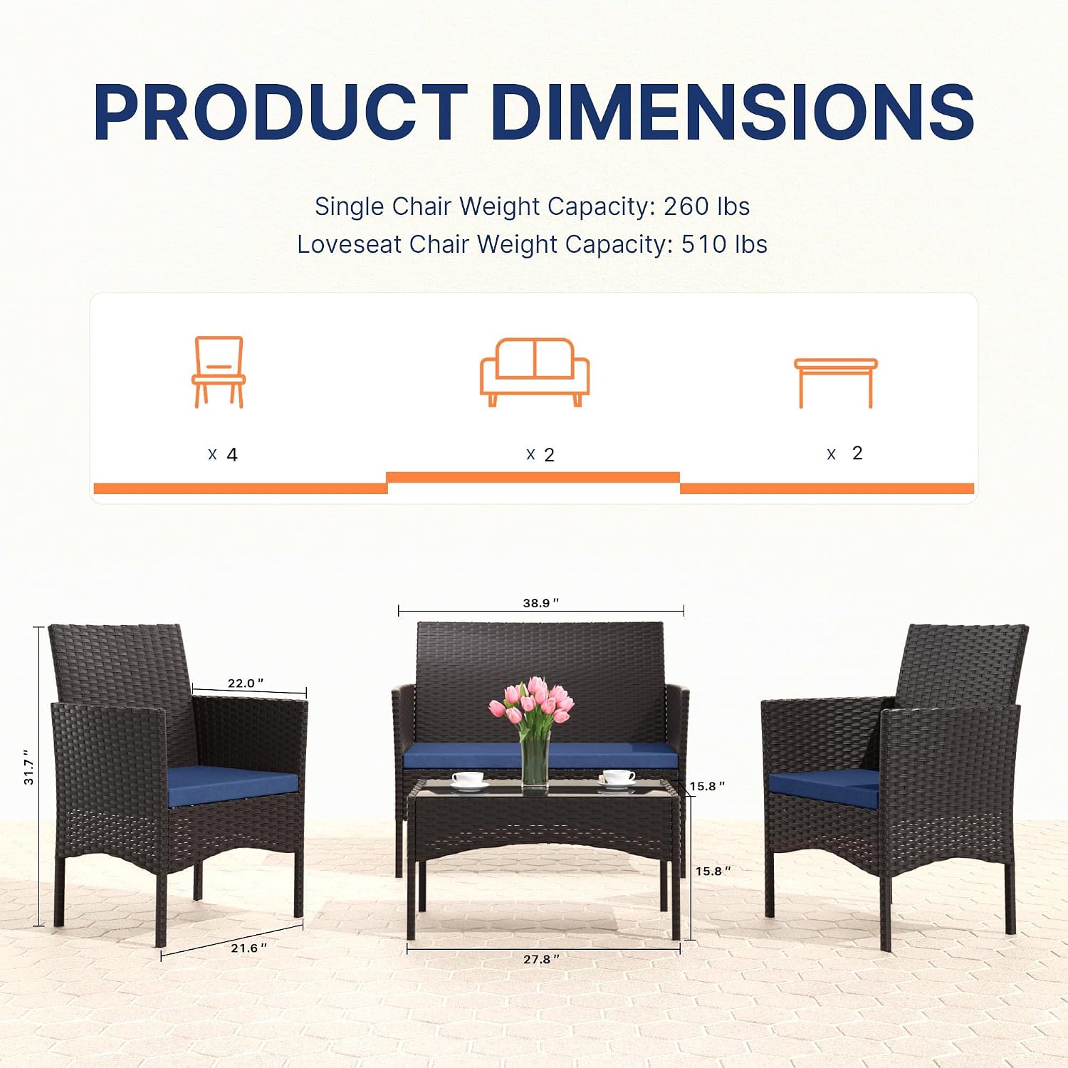 8 Parçalı Veranda Mobilya Seti - Outdoor Furniture Metal Chairs incelemesi ve fiyatı