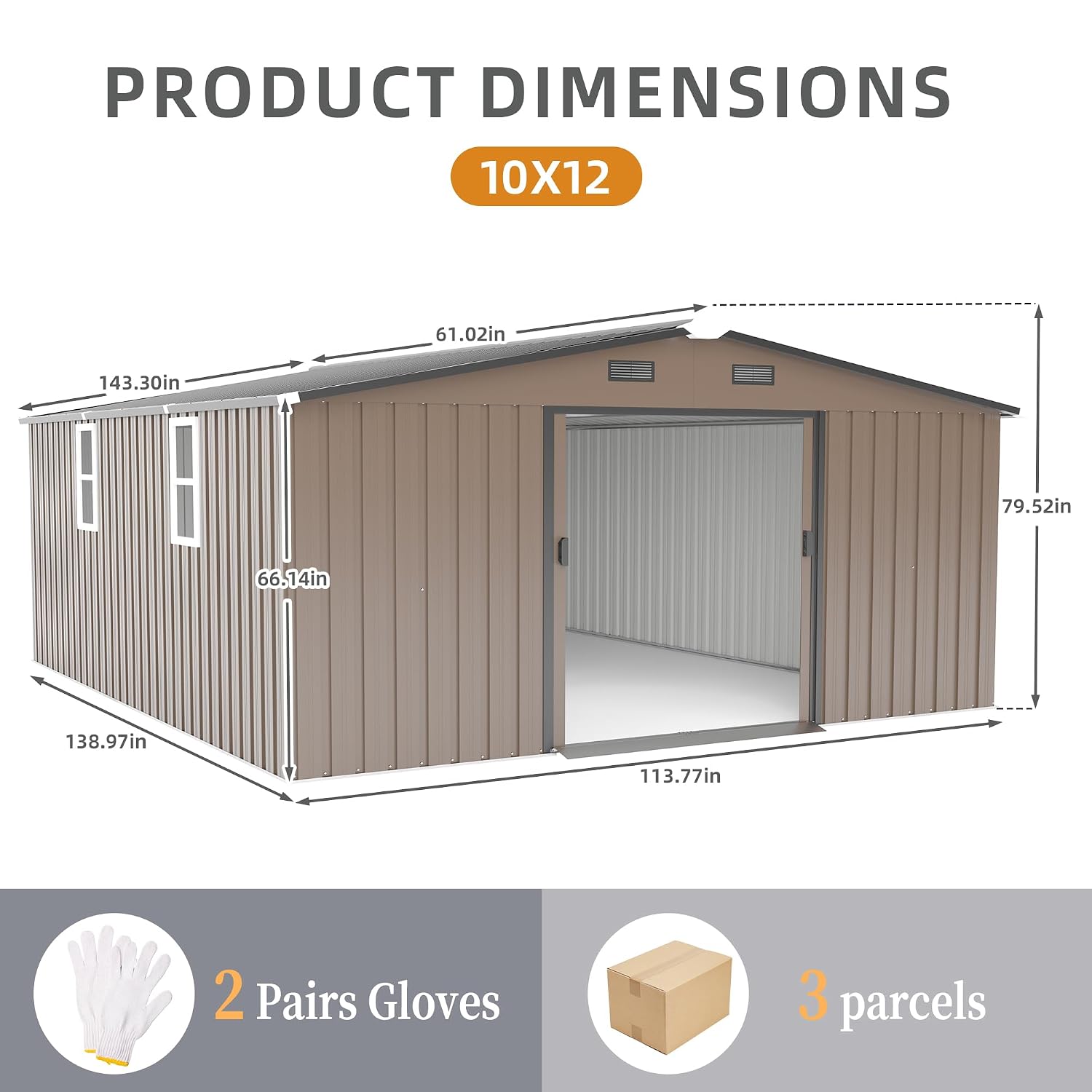 10x12 FT Dış Mekan Depolama Ku - Outdoor Furniture Metal incelemesi ve fiyatı