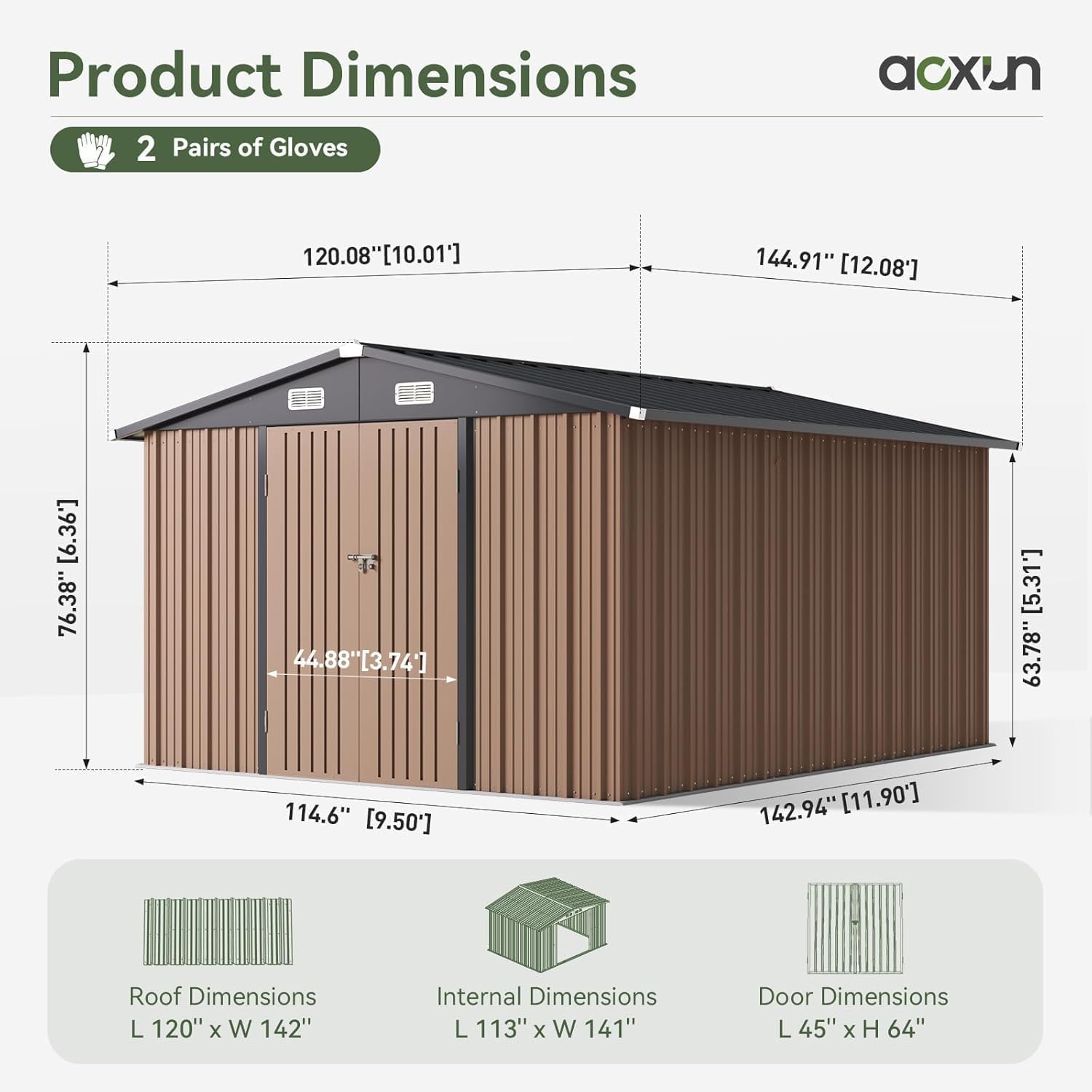 12 x 10FT Çift Menteşeli Geniş - Outdoor Furniture Metal incelemesi ve fiyatı